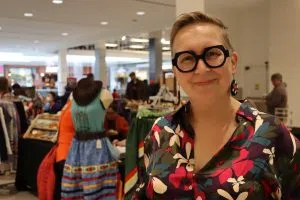 Krista Leddy, organizer of the Metis Market all smiles at Kingsway Mall (Photo Credits - Daniel Barker-Tremblay)