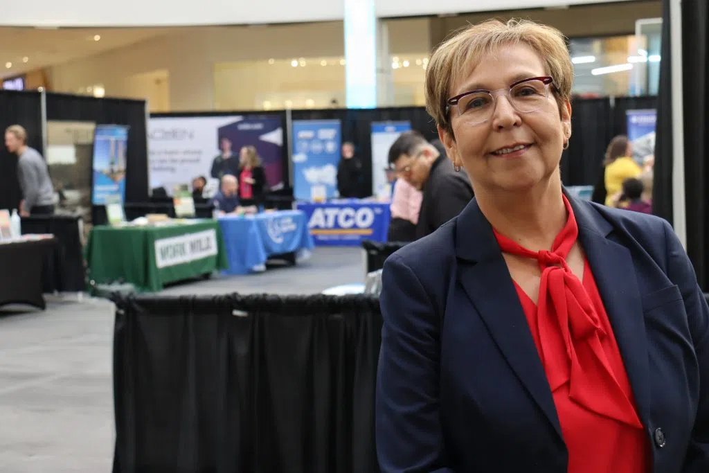Eva John-Gladue, executive director of Tribal Chiefs employment and training at the Job Fair in West Edmonton Mall (Photo Credits - Daniel Barker-Tremblay)