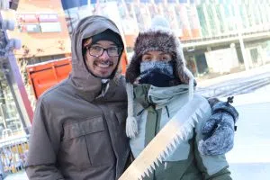 Kamron Garbe and his partner all smiles at Chiseled (Photo Credits - Daniel Barker-Tremblay) 