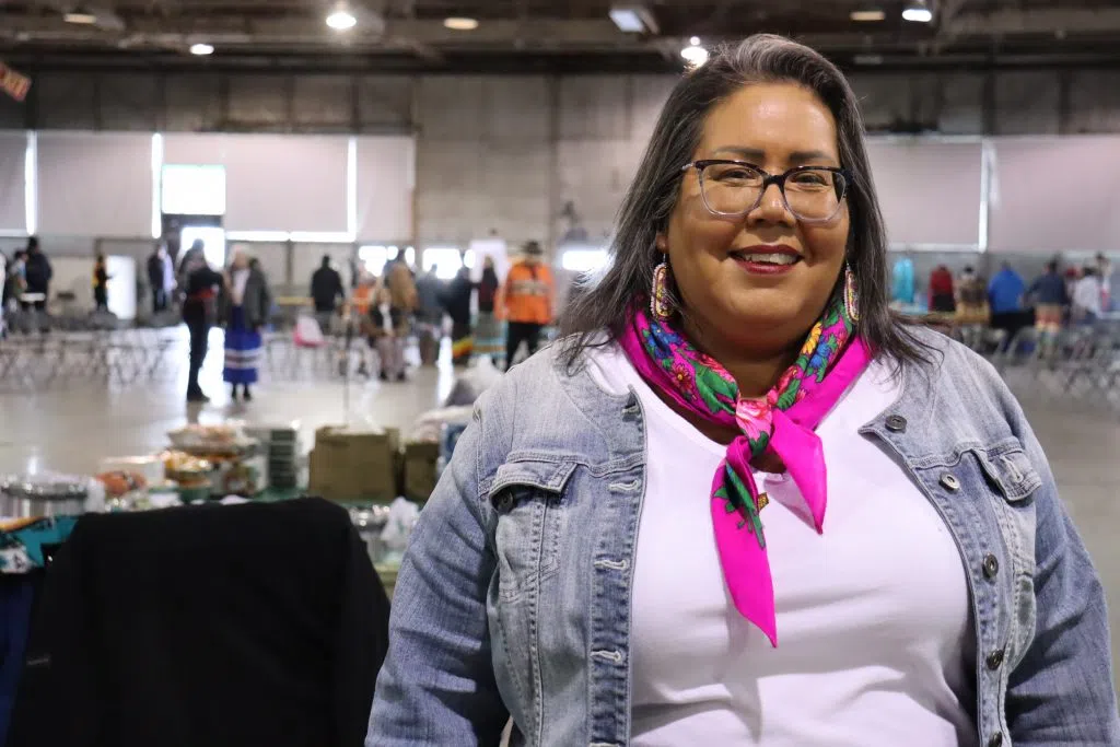 Cheryl Whiskeyjack, executive director of Bent Arrow at the Round Dance (Photo Credits - Daniel Barker-Tremblay)