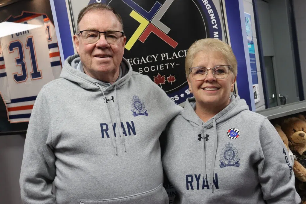 Bob Ryan (Left) and Laurie Ryan (Right) the mother and father of Brett Ryan at the Battle of the Badges (Photo Credits - Daniel Barker-Tremblay)