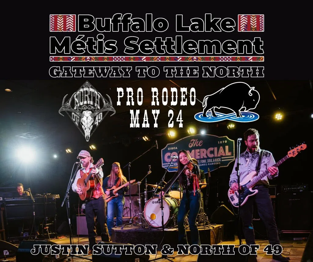 Justin Sutton and North of 49 Poster for the Buffalo Lake Pro Rodeo (Photo Submitted)