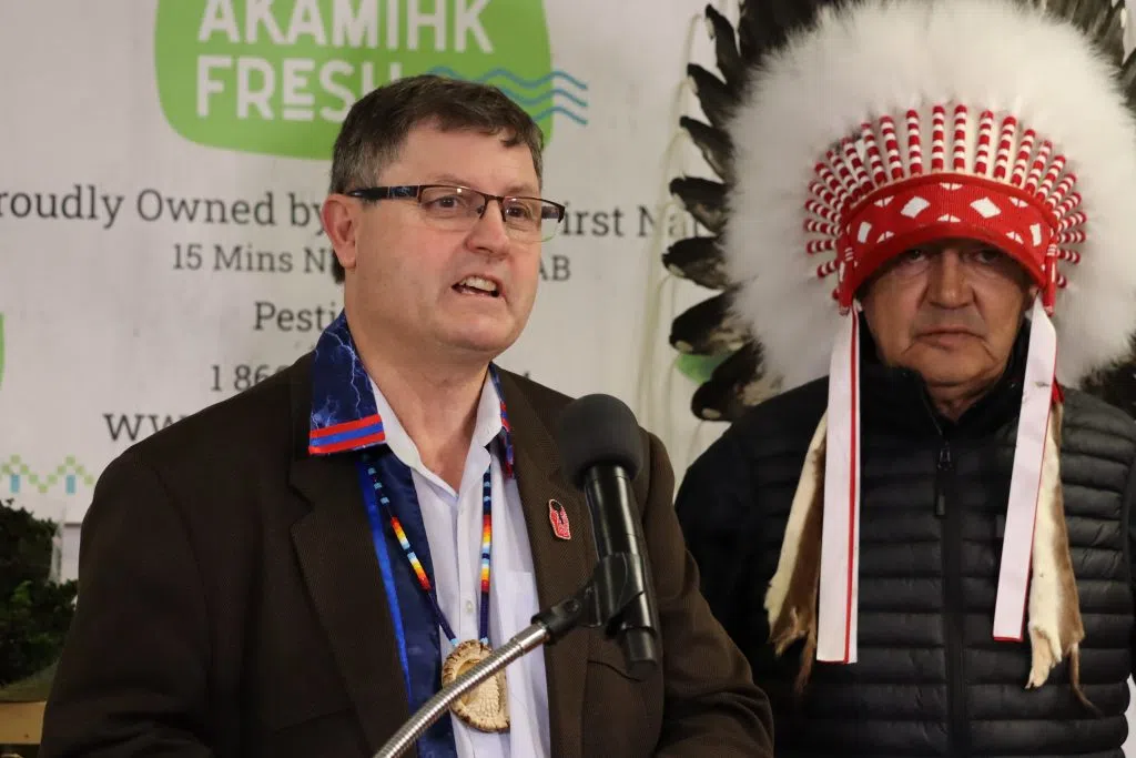Rick Wilson, Minister of Indigenous Relations speaking at the ABIF announcement (Photo Credits - Daniel Barker-Tremblay)