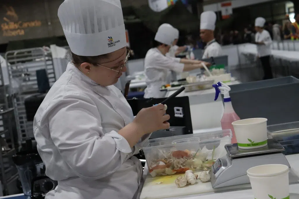 Culinary Arts Student competing in Skills Canada Alberta (Photo Credits - Daniel Barker-Tremblay)