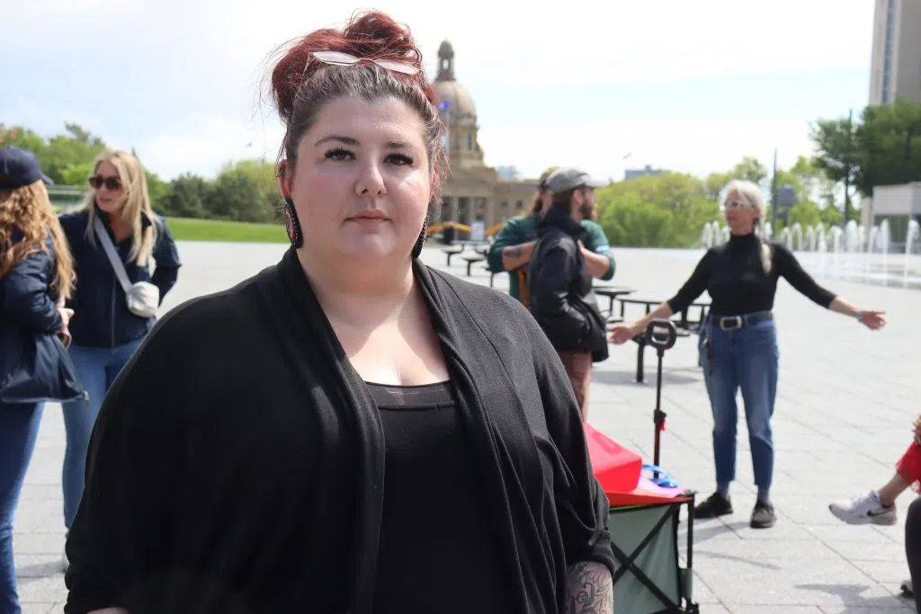 Felicia Ricard, program manager with Creating Hope Society at the third annual Stand Up Walk to End Sexual Violence (Photo Credits - Daniel Barker-Tremblay)