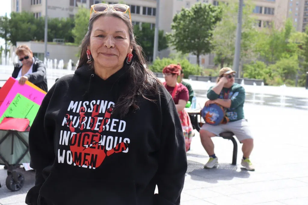 Bernadette Iahtail, executive director of Creating Hope Society attending the third annual Stand Up Walk to End Sexual Violence (Photo Credits - Daniel Barker-Tremblay)