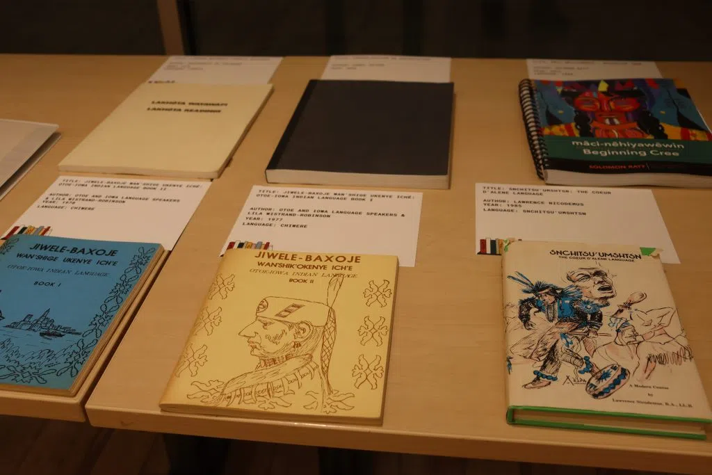 Indigenous language books on display in the U of A (Photo Credits - Daniel Barker-Tremblay)