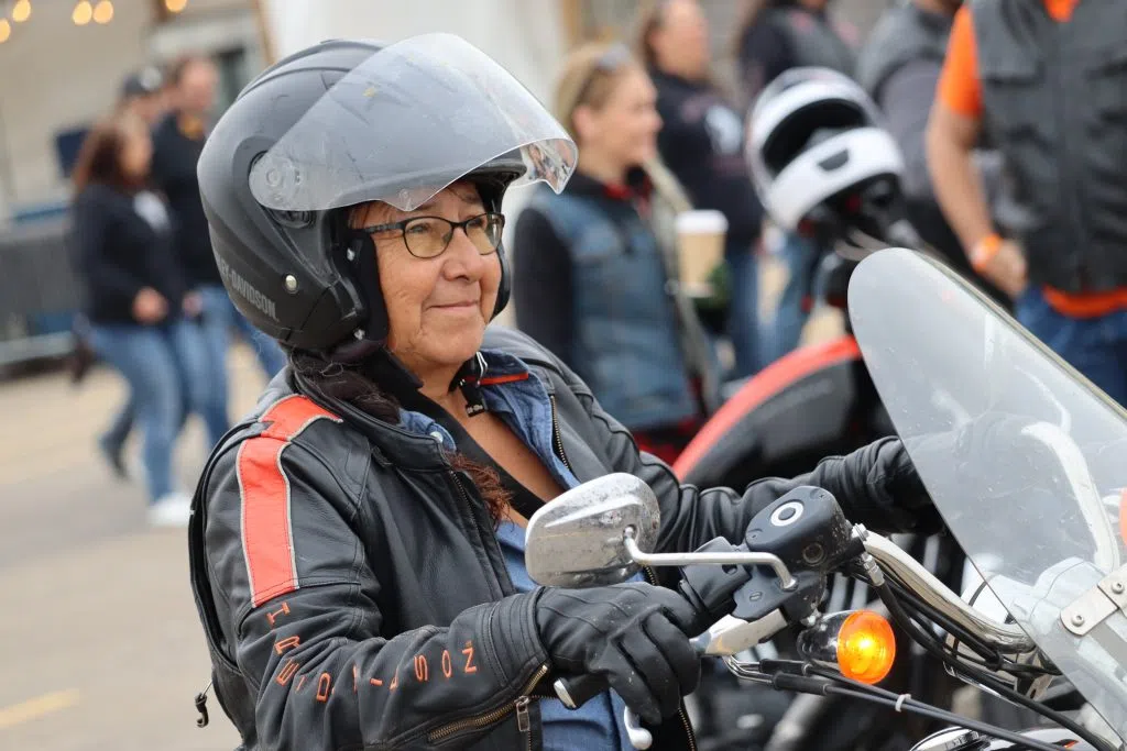 Rider ready to travel on the Ride to Reconciliation at Blackjacks Roadhouse (Photo Credits - Daniel Barker-Tremblay)