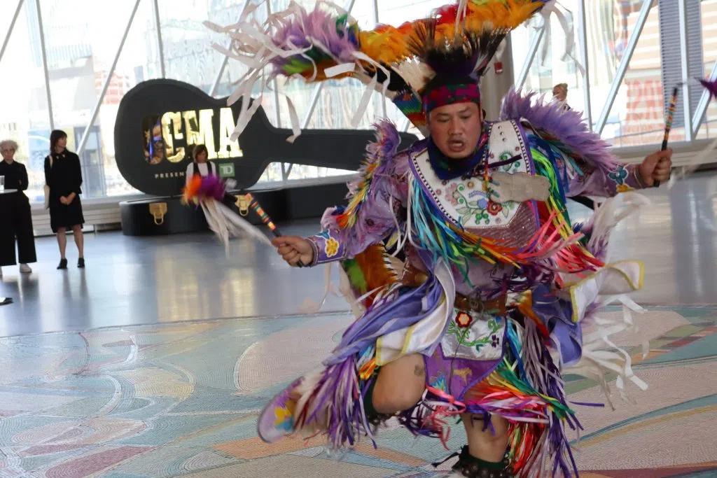 Patrick Mitsuing performing inside Rogers Place for the CCMA's Kickoff event (Photo Credits - Daniel Barker-Tremblay)