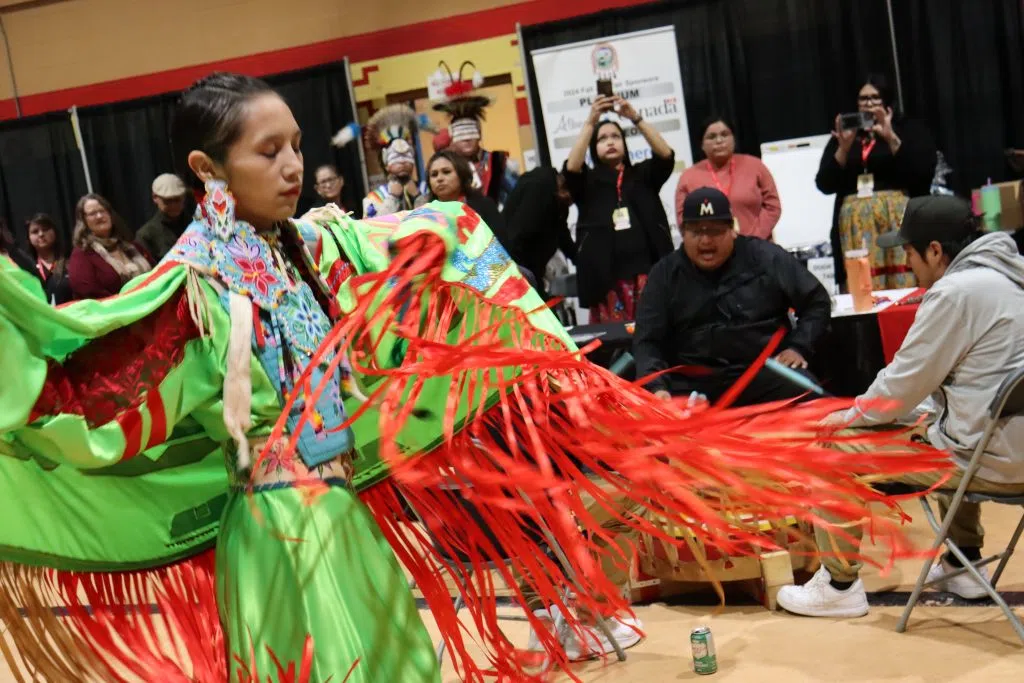 Traditional dancing and drumming at the Maskwacis Fall Job Fair (Photo Credits - Daniel Barker-Tremblay)