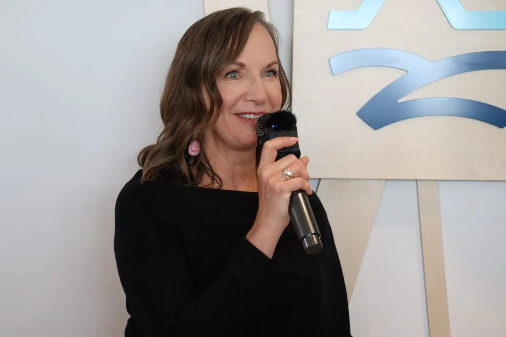 Chana Martineau, Chief Executive Director of AIOC speaking at their grand opening in Enoch Cree Nation (Photo Credits - Daniel Barker-Tremblay)