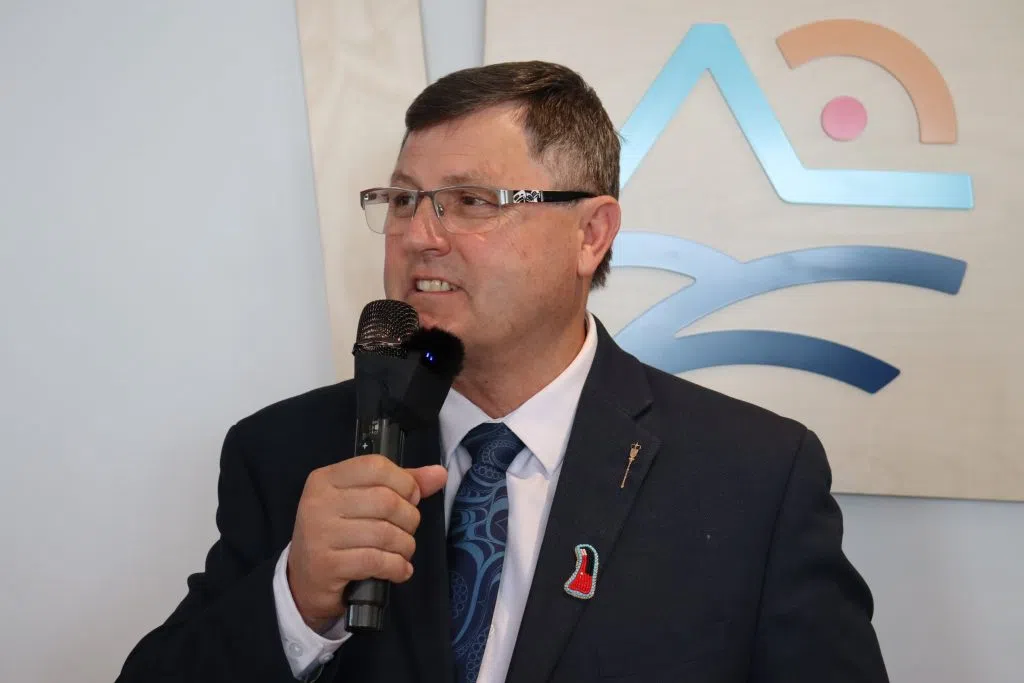 Rick Wilson, Minister of Indigenous Relations speaking at the AIOC Grand Opening (Photo Credits - Daniel Barker-Tremblay)