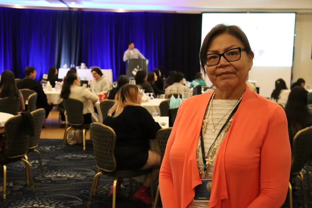Claudette Rain, Health Director of the Yellowhead Tribal Council at the Treaty Six Post-Secondary Education Conference (Photo Credits - Daniel Barker-Tremblay)