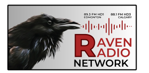 Raven Radio Network logo with frequencies 