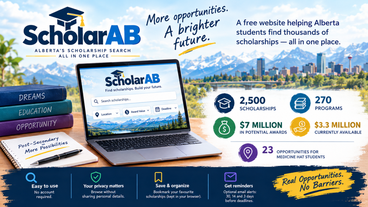 Grade 12 student builds free Alberta scholarship search site