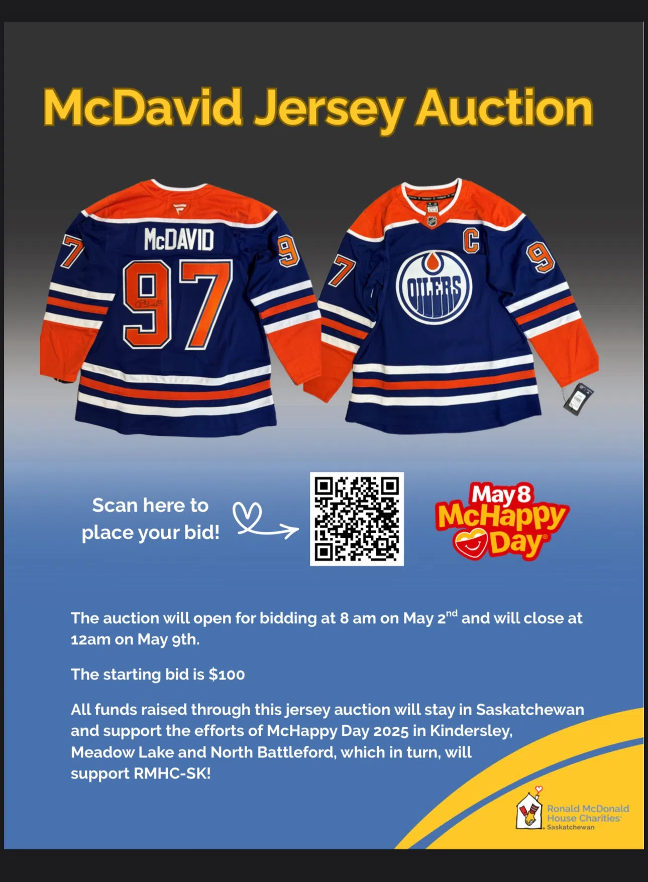 McHappy Day McDavid Jersey Auction!
