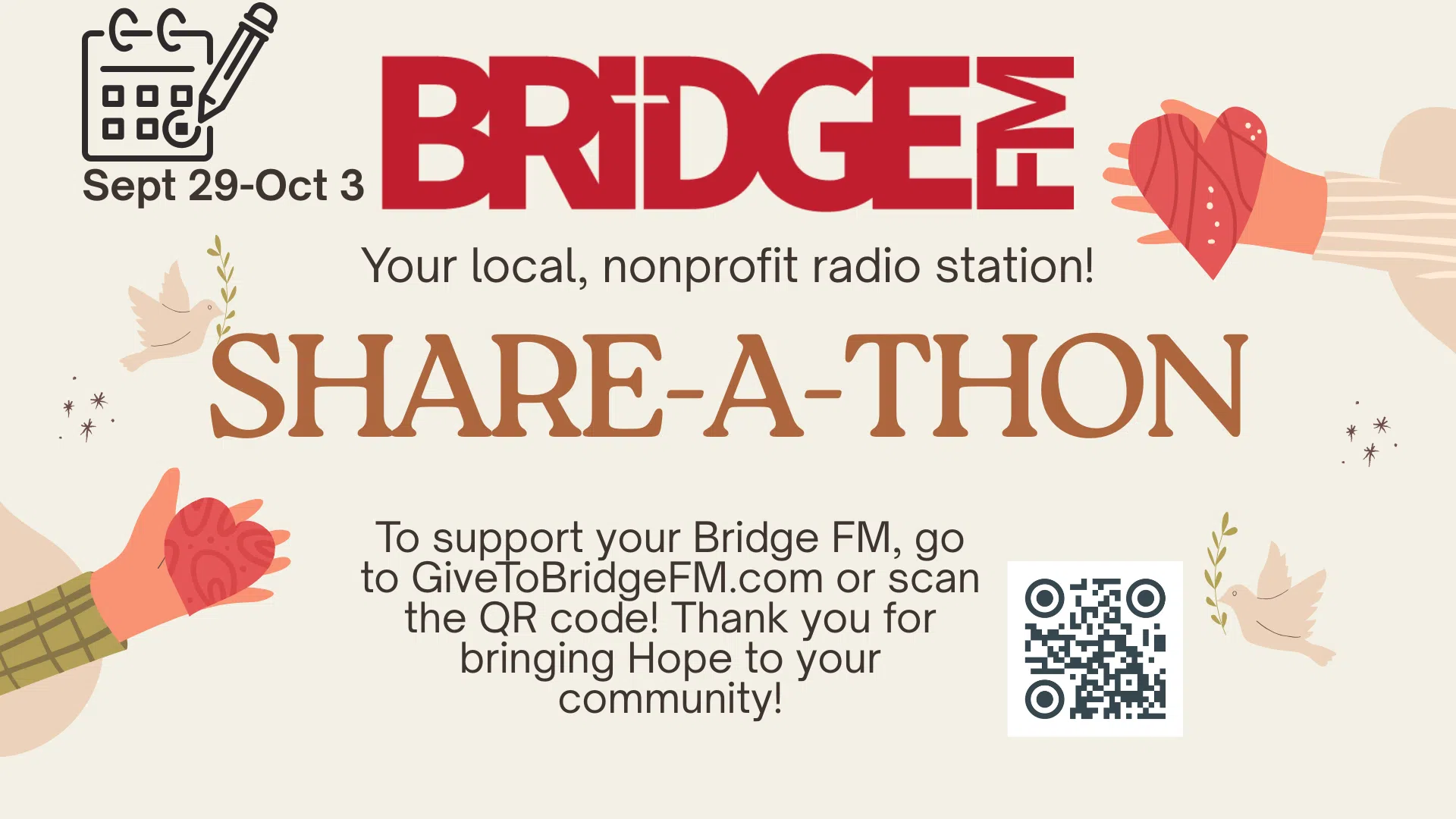 Feature: https://www.thebridgefm.org/give/