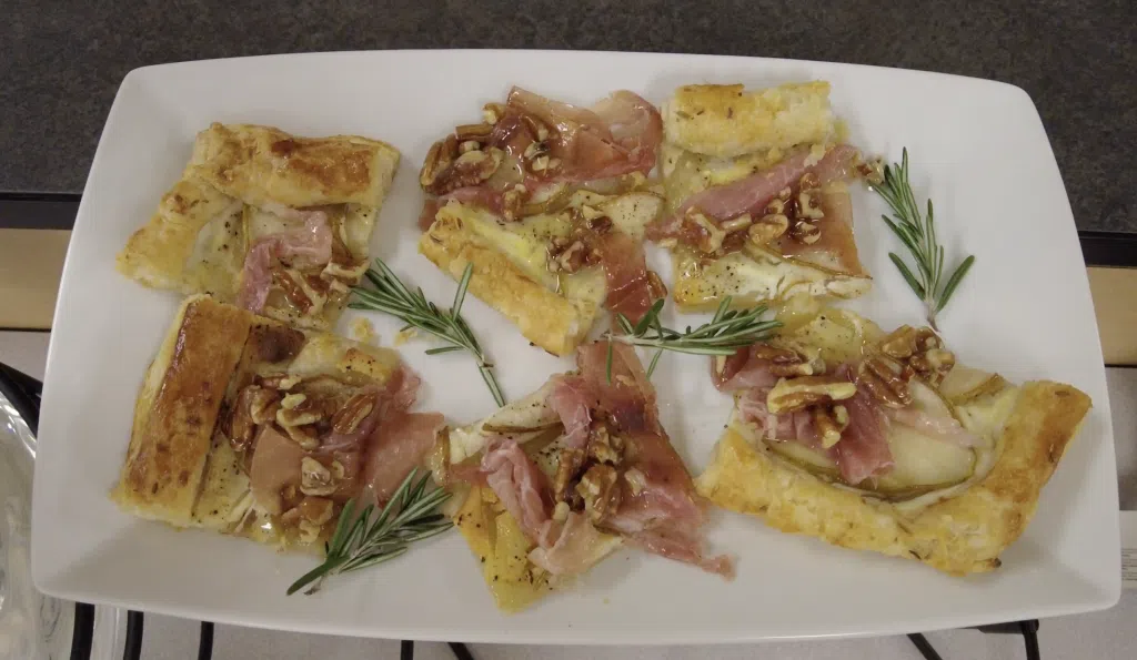 Savory Puff Pastry Tart with Pears Proscuitto