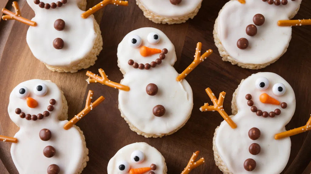 Snowman Shaped Rice Krispies