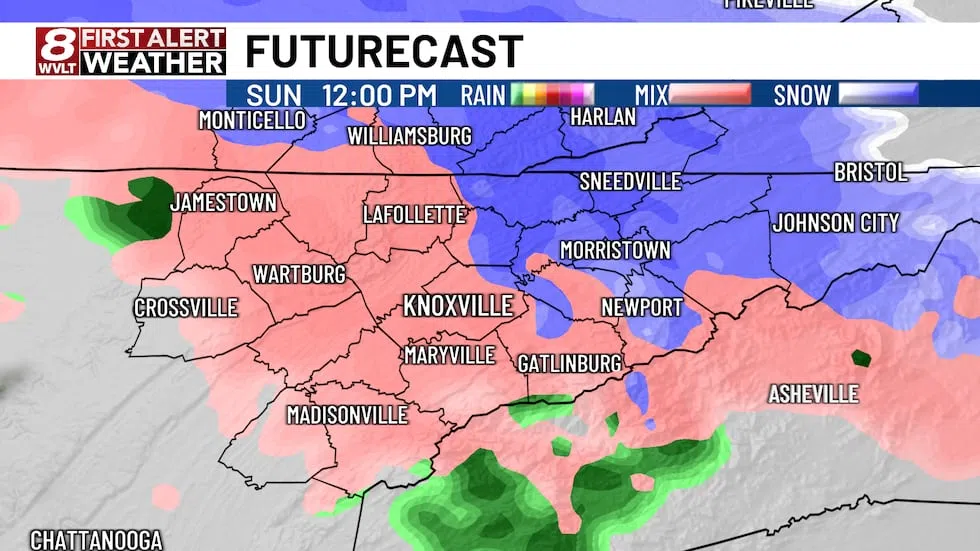 Sunday at noon will be the height of the event on Sunday with snow and freezing rain across...