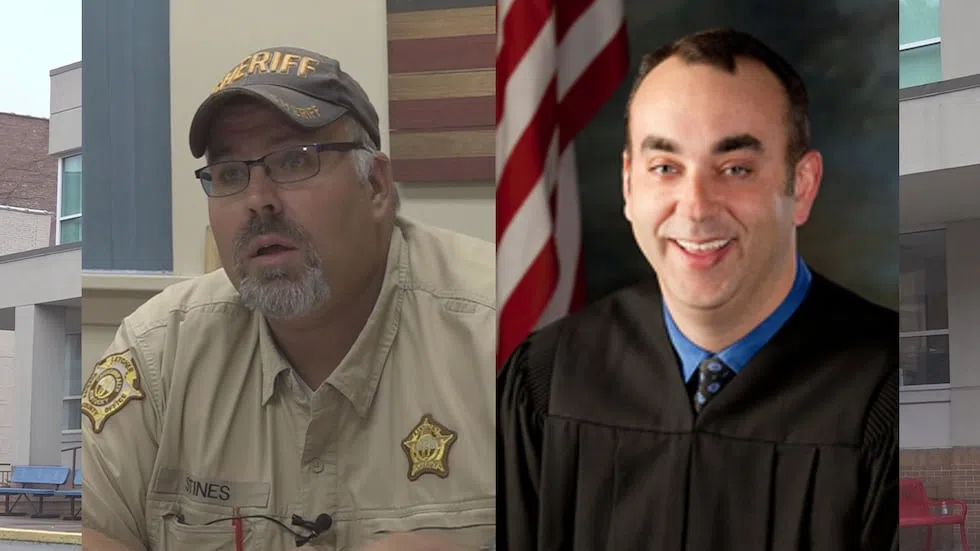 Letcher County Sheriff Mickey Stines (left) and District Judge Kevin Mullins (right).