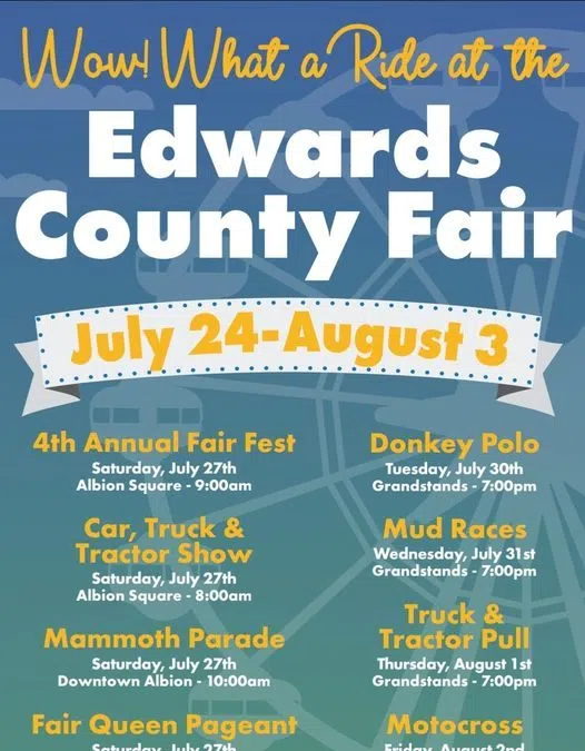 EDWARDS COUNTY FAIR IN ALBION SWINGS INTO HIGH GEAR TODAY (SATURDAY