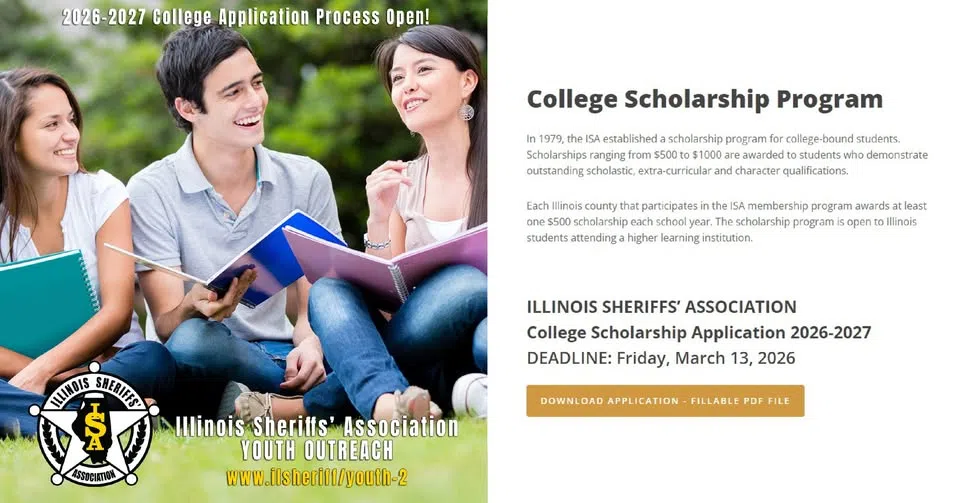 ILLINOIS SHERIFFS’ ASSOCIATION OFFERS 2026-27 COLLEGE SCHOLARSHIPS