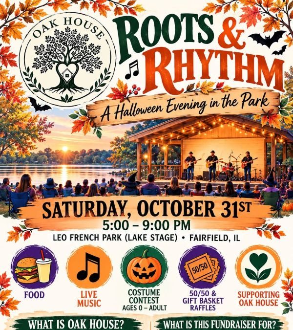 ROOTS & RHYTHM HALLOWEEN FESTIVAL TO BENEFIT OAK HOUSE IN FAIRFIELD SATURDAY