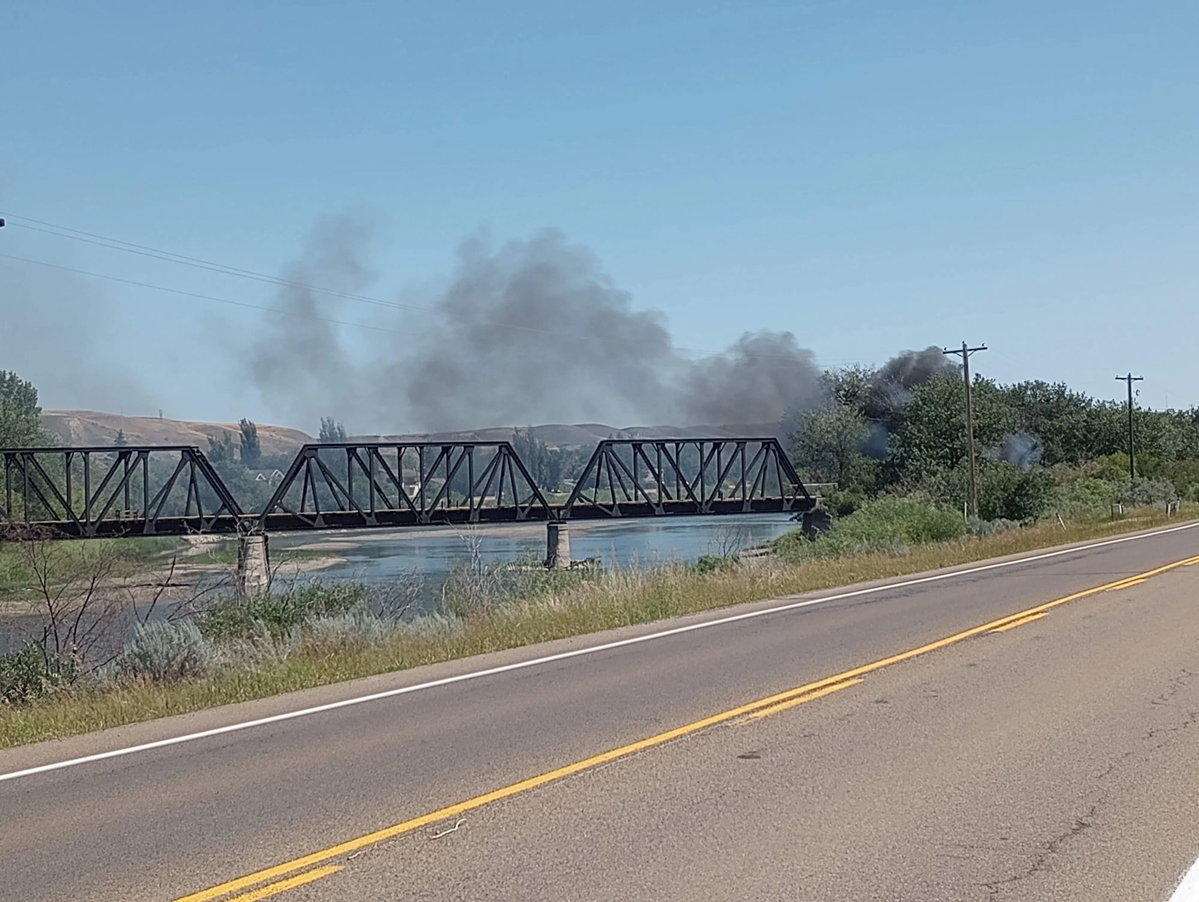 Fire Near Former CN Train Bridge