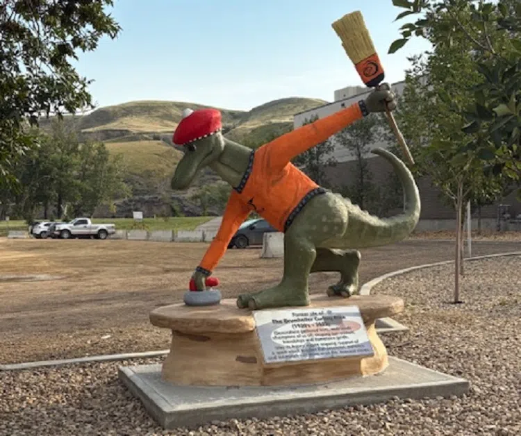 Drumheller Curling Club Lives On Through A Dinosaur