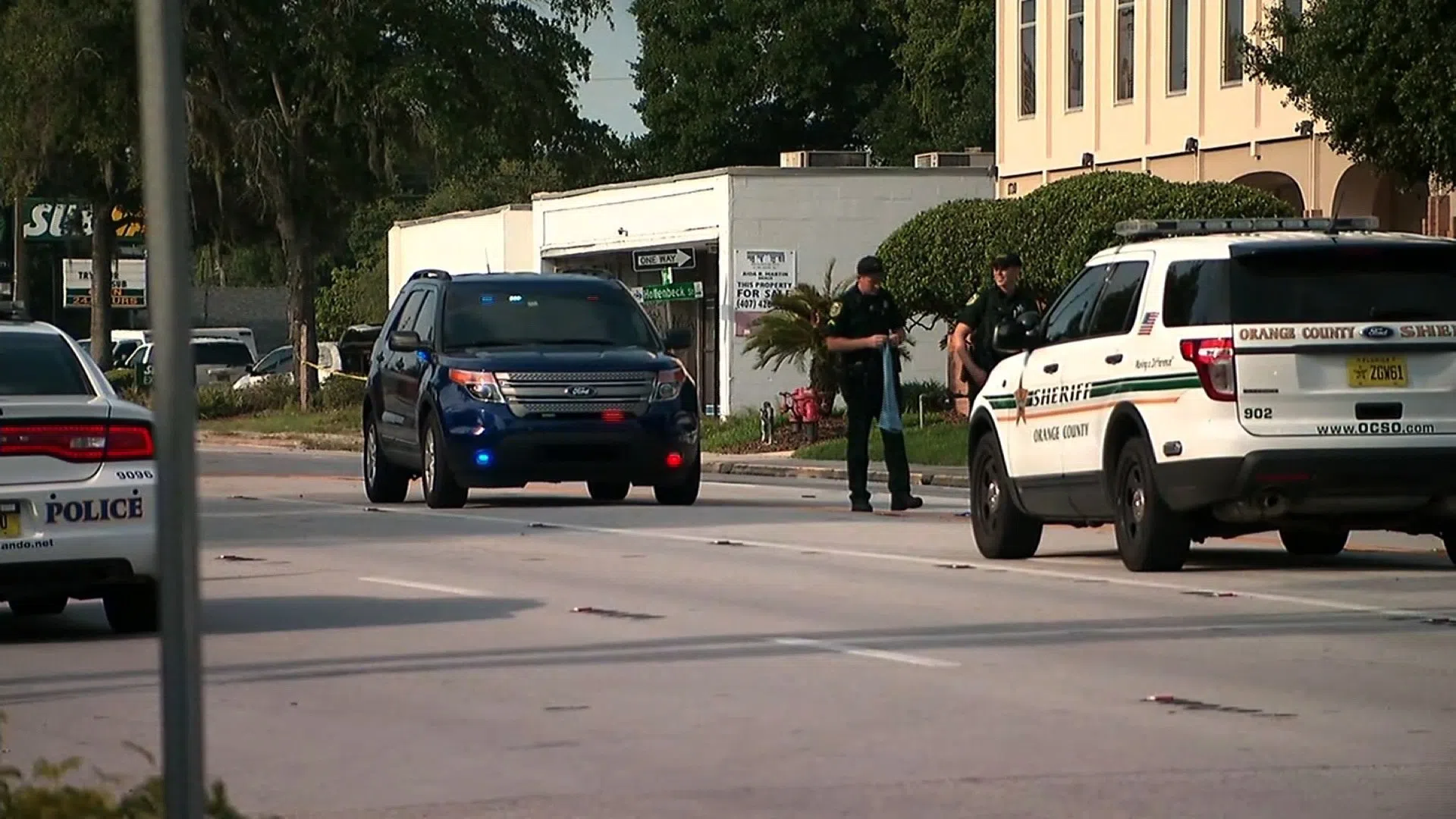 Scene in Orlando after shooting at Pulse Nightclub.  Photograph courtesy CNN.