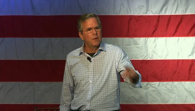 Jeb Bush on Friday gave sharp criticism of the nuclear deal with Iran, but said he wouldn't immediately kill the agreement on his first day in office if he becomes the next president.