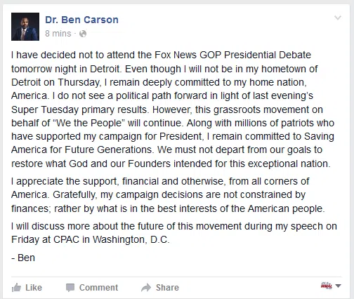 carson statement