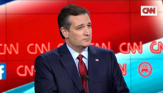 Ted Cruz at the CNN GOP in Las Vegas. Tuesday, December 15, 2015.