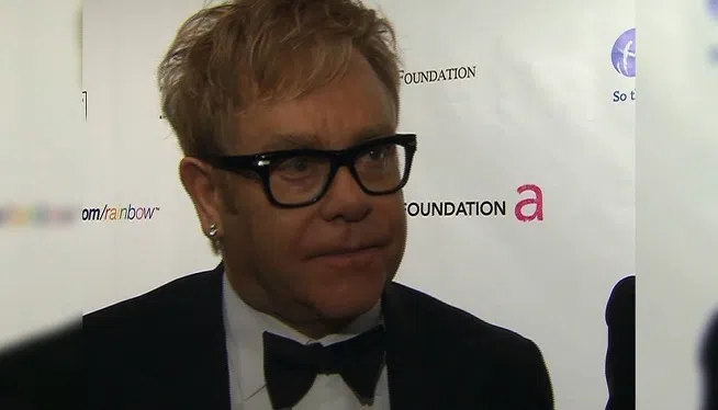 File--Sir Elton John at a benefit for the Elton John AIDS Foundation.