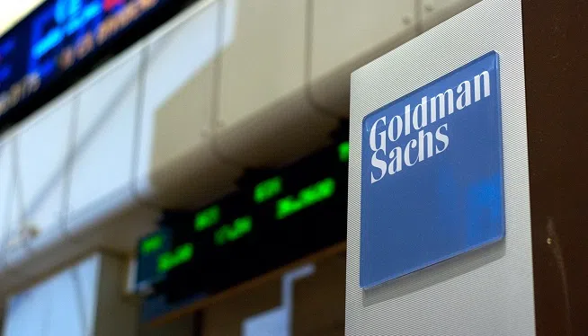 A photograph of the exterior of a Goldman Sachs building