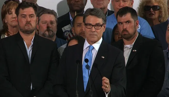 Former Texas Governor Rick Perry, (R-TX), announced his second bid for the Republican Presidential nomination on Thursday, June 4, 2015.