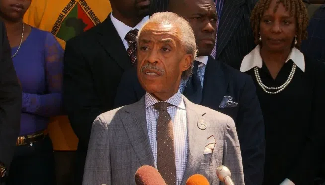 FILE--Civil rights activist Al Sharpton met with Bernie Sanders in Harlem Wednesday, part of the Vermont senator's effort to court support among the African-American community.