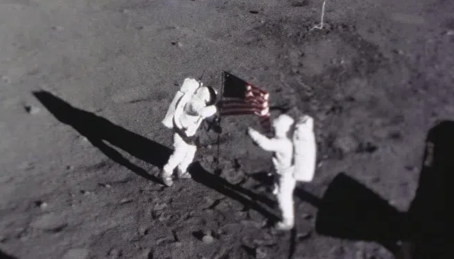 Astronauts Place Flag on the Moon