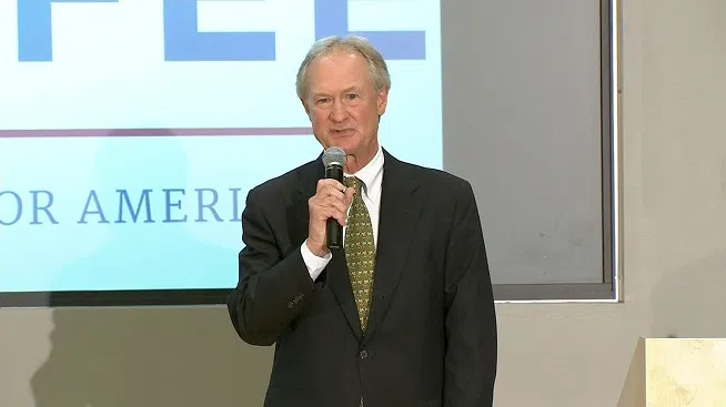 Lincoln Chafee at the CNN Democratic Debate at the Wynn Hotel in Las Vegas, Tuesday, October 13, 2015.