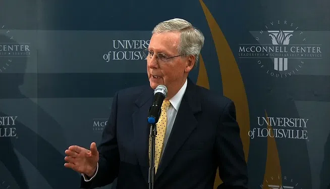 Mitch McConnell holds a press conference the day after 2014 midterm elections.
