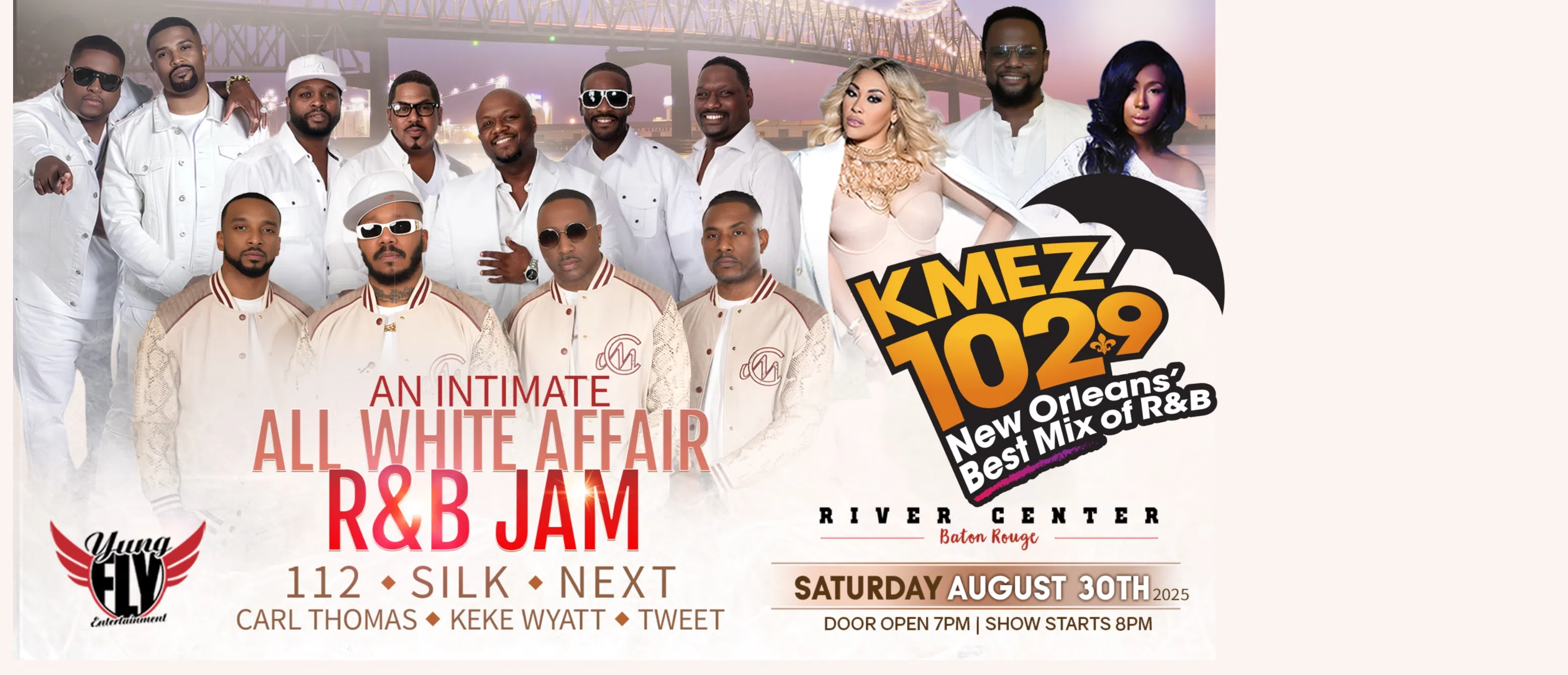 Feature: https://www.ticketmaster.com/an-all-white-affair-rb-jam-baton-rouge-louisiana-08-30-2025/event/1B0062B7DFC451E5?utm_medium=affiliate&irgwc=1&clickid=3UOyilwE7xycUOxyNfUnKQ%3A0UksQ%3AtWShybowM0&camefrom=CFC_BUYAT_4241810&impradid=4241810&REFERRAL_ID=tmfeedbuyat4241810&wt.mc_id=aff_BUYAT_4241810&utm_source=4241810-Simpleview&impradname=Simpleview&ircid=4272