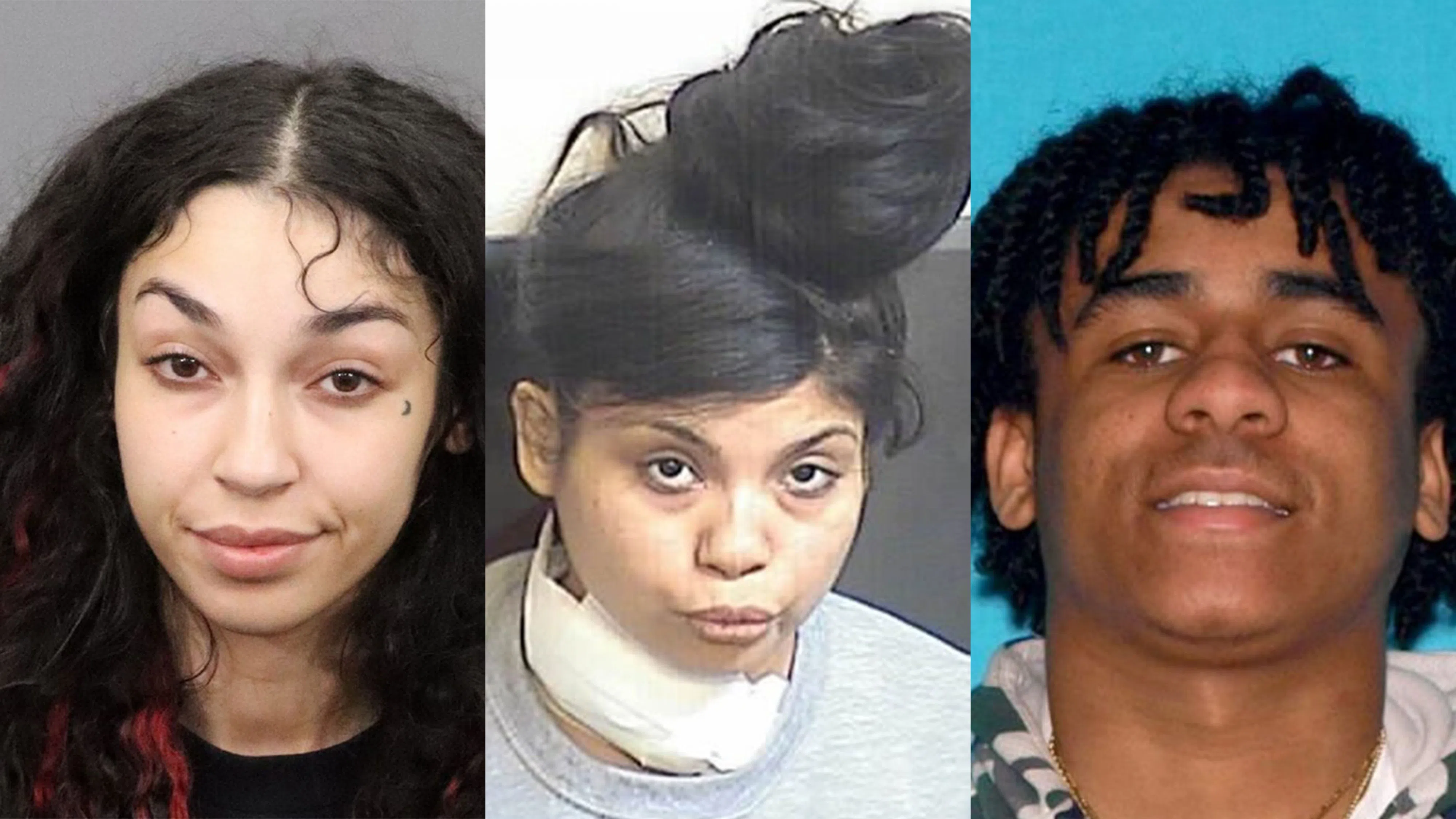 26-year-old Aaminah Norman (left), 29-year-old Sabrina Acosto-Ramirez (center) and 23-year-old Devin Miliki have been identified as suspects in the murder of a woman in SW Fresno.