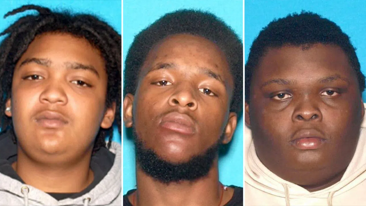 Police have taken 19-year-old Makhy Joyce (left), 18-year-old Malik Jordan (middle) and a 17-year-old male into custody for the shooting death of 31-year-old Markazsa Perry.
