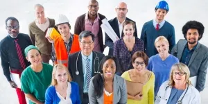 EN80X2 Group of Diverse Multiethnic People with Various Jobs