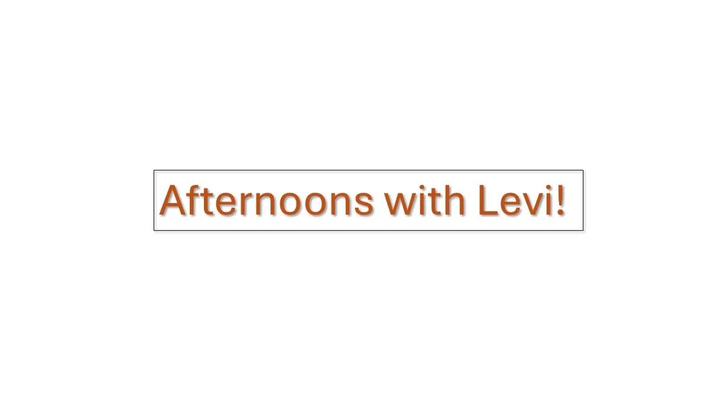 Afternoons With Levi!