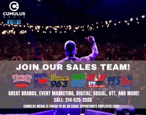 Join Our Sales Team! Great brands, event marketing, digital, social, OTT, and more! Call 214-525-2555
