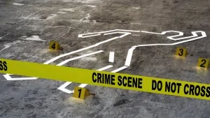 Crime scene, body outline