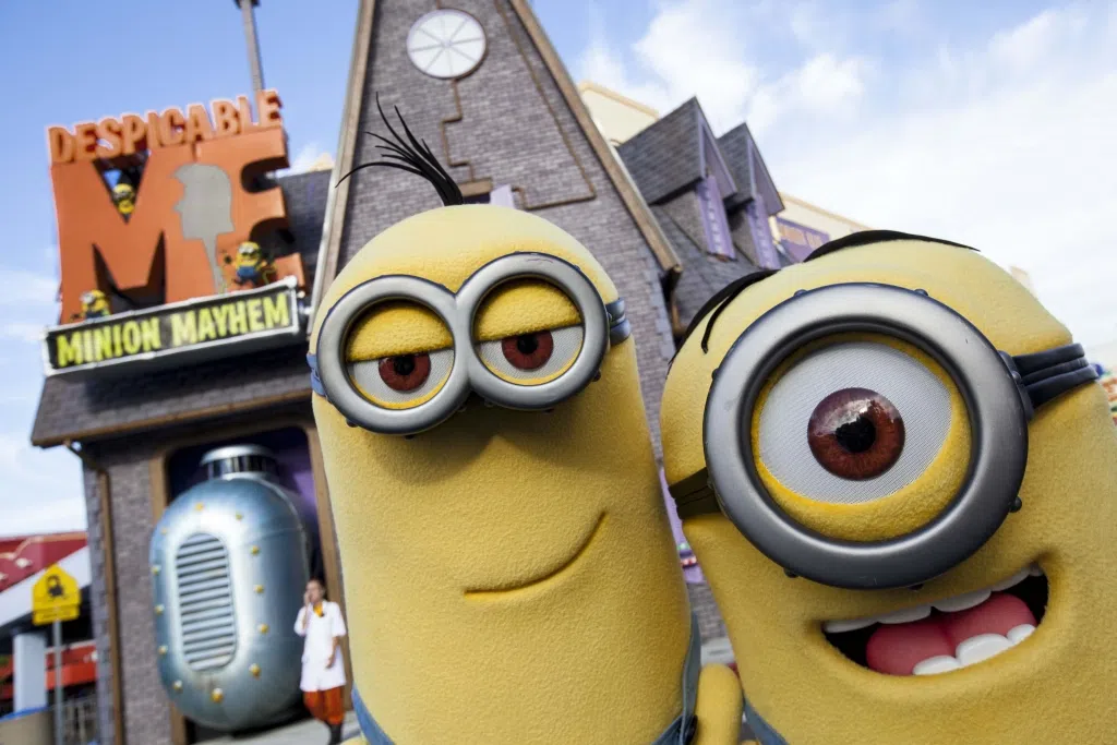 Despicable Me Minion Mayhem at Universal Studios Florida USF Publicity Minon's take over Universal Orlando Resort UOR HRRR Mummy Toll Plaza Characters  video and still shoot