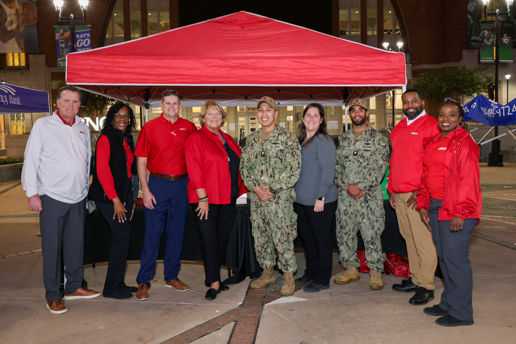 Campaign partners and military personnel gathered at the collection event.